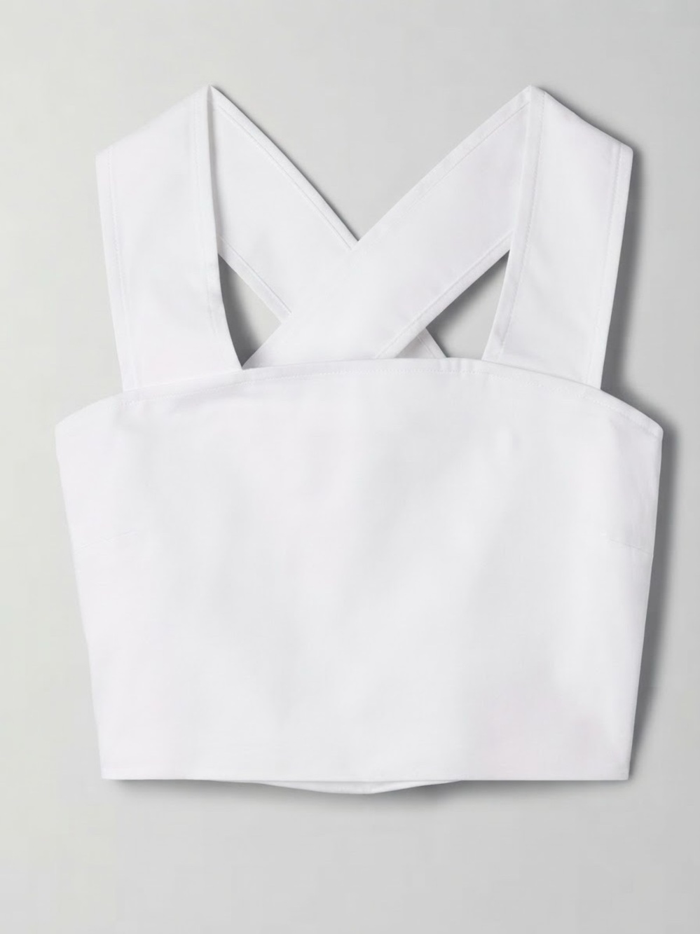 Babaton| Aritzia| Sculpt Knit White Square Neck Cross-Back Cropped Top Sz XS